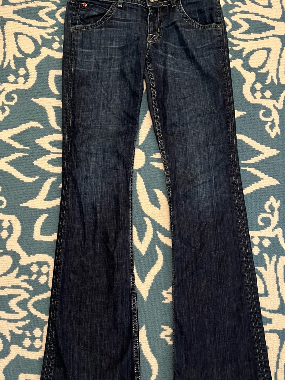 Vintage/Y2K HUDSON Signature bootcut jeans in a dark indigo wash.